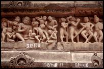 Khajuraho, carving of Party
